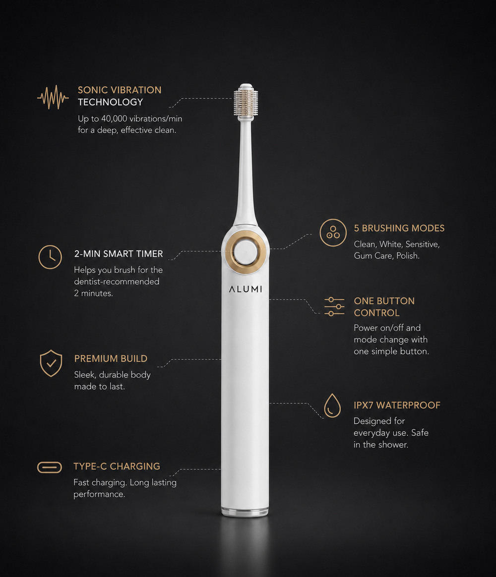 Alumi™ 3-in-1 Oral Care toothbrush